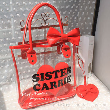 PVC soft bag, suitable to be used as cosmetic bag, gift bag or shopping bag